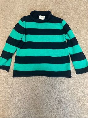 J. Crew Kids Rollneck  Green and Navy Sweater .